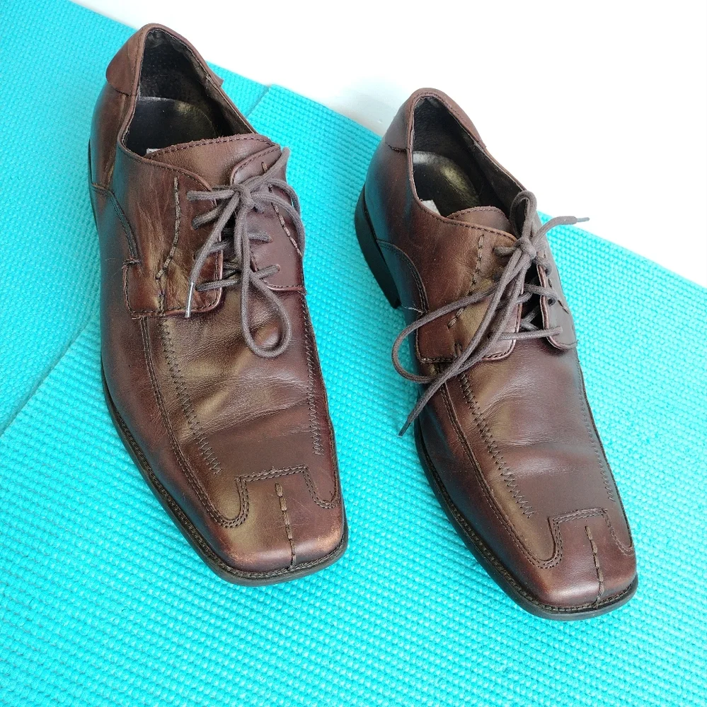 STEVE MADDEN Burrys Men's  Brown Leather Dress Shoes Size 11